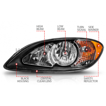 ANZO USA Headlight Assembly Oval Standard Beam Set Of 2 - 131032-1
