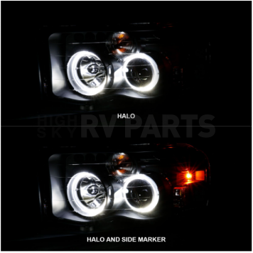 ANZO USA Headlight Assembly Rectangular Crystal Headlight Set Of 2 - 111490-5
