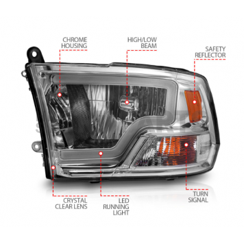 ANZO USA Headlight Assembly Rectangular Crystal Headlight Set Of 2 - 111516-4