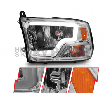 ANZO USA Headlight Assembly Rectangular Crystal Headlight Set Of 2 - 111516-1