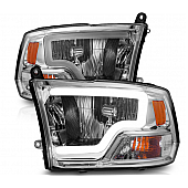 ANZO USA Headlight Assembly Rectangular Crystal Headlight Set Of 2 - 111516