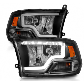 ANZO USA Headlight Assembly Rectangular Crystal Headlights With Turn Signal Set Of 2 - 111515-5