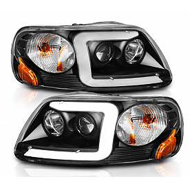 ANZO USA Headlight Assembly Rectangular Projector Beam Set Of 2 - 111503