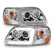 ANZO USA Headlight Assembly Rectangular Projector Beam Set Of 2 - 111504
