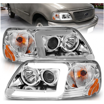 ANZO USA Headlight Assembly Rectangular Projector Beam Set Of 2 - 111504-4
