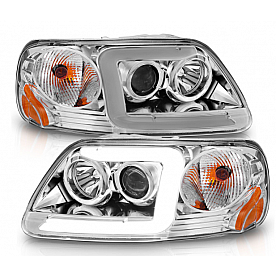 ANZO USA Headlight Assembly Rectangular Projector Beam Set Of 2 - 111504