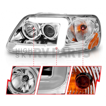 ANZO USA Headlight Assembly Rectangular Projector Beam Set Of 2 - 111504-1
