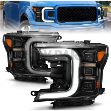 ANZO USA Headlight Assembly Rectangular Projector Beam Set Of 2 - 111519-1