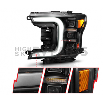 ANZO USA Headlight Assembly Rectangular Projector Beam Set Of 2 - 111519-3