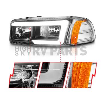 ANZO USA Headlight Assembly Rectangular Projector Beam Set Of 2 - 111522-1