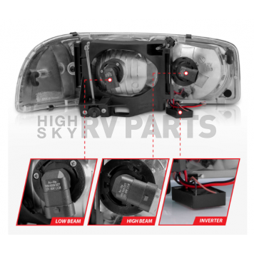 ANZO USA Headlight Assembly Rectangular Projector Beam Set Of 2 - 111523-2