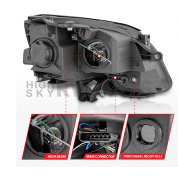 ANZO USA Headlight Assembly Rectangular Projector Beam Set Of 2 - 111530-1