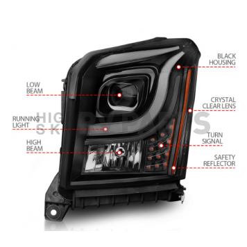 ANZO USA Headlight Assembly Rectangular Projector Beam Set Of 2 - 111535-4