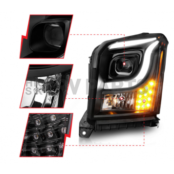 ANZO USA Headlight Assembly Rectangular Projector Beam Set Of 2 - 111535-1