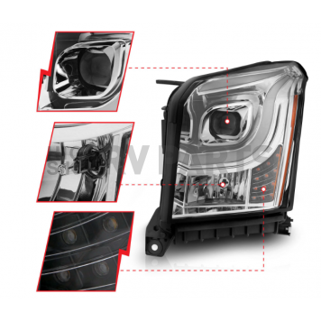 ANZO USA Headlight Assembly Rectangular Projector Beam Set Of 2 - 111536-2