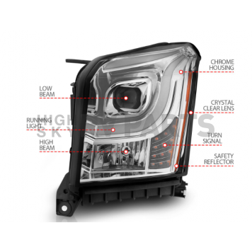 ANZO USA Headlight Assembly Rectangular Projector Beam Set Of 2 - 111536-4