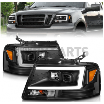 ANZO USA Headlight Assembly Rectangular Projector Beam Set Of 2 - 111541-5