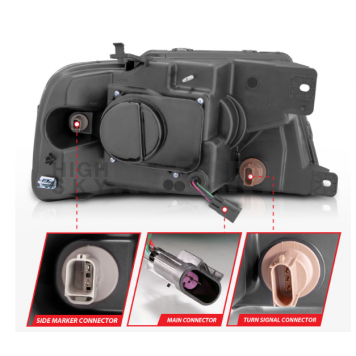 ANZO USA Headlight Assembly Rectangular Projector Beam Set Of 2 - 111541-3