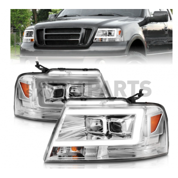 ANZO USA Headlight Assembly Rectangular Projector Beam Set Of 2 - 111542-5