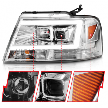 ANZO USA Headlight Assembly Rectangular Projector Beam Set Of 2 - 111542-4