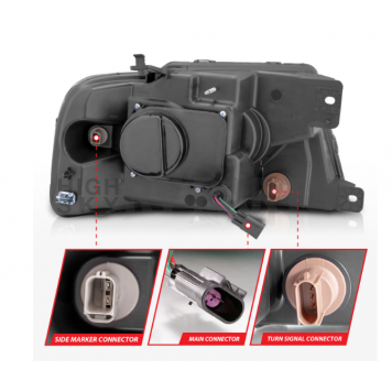 ANZO USA Headlight Assembly Rectangular Projector Beam Set Of 2 - 111542-2
