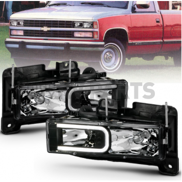 ANZO USA Headlight Assembly Rectangular Standard Beam Set Of 2 - 111498-5