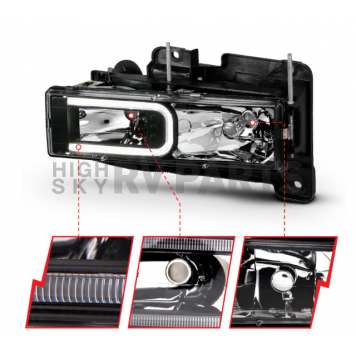 ANZO USA Headlight Assembly Rectangular Standard Beam Set Of 2 - 111498-1
