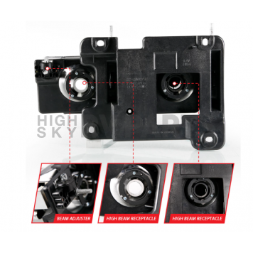 ANZO USA Headlight Assembly Rectangular Standard Beam Set Of 2 - 111498-3