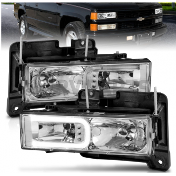 ANZO USA Headlight Assembly Rectangular Standard Beam Set Of 2 - 111499-4