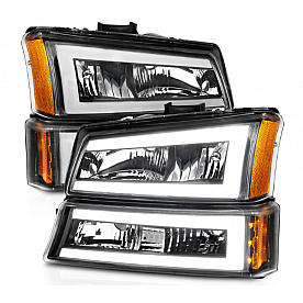 ANZO USA Headlight Assembly Rectangular Standard Beam Set Of 4 - 111501