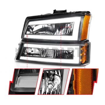 ANZO USA Headlight Assembly Rectangular Standard Beam Set Of 4 - 111501-1