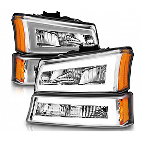 ANZO USA Headlight Assembly Rectangular Standard Beam Set Of 4 - 111502