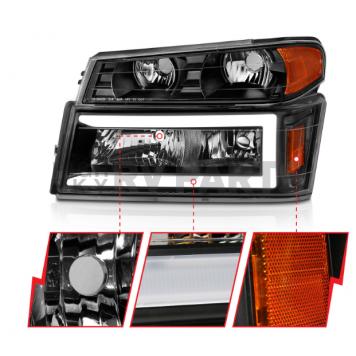 ANZO USA Headlight Assembly Rectangular Standard Beam Set Of 4 - 111558-5
