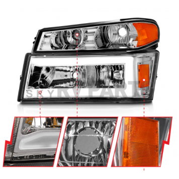ANZO USA Headlight Assembly Rectangular Standard Beam Set Of 4 - 111559-4