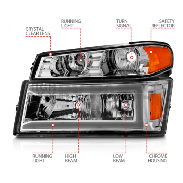 ANZO USA Headlight Assembly Rectangular Standard Beam Set Of 4 - 111559-3