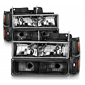 ANZO USA Headlight Assembly Rectangular Standard Beam Set Of 8 - 111505