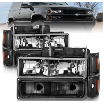 ANZO USA Headlight Assembly Rectangular Standard Beam Set Of 8 - 111505-4