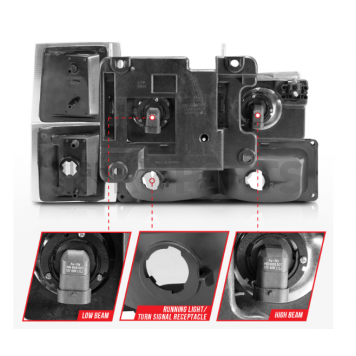 ANZO USA Headlight Assembly Rectangular Standard Beam Set Of 8 - 111505-3
