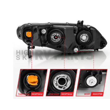 ANZO USA HONDA CIVIC 06-11 CRYSTAL HEADLIGHTS 4DR BLACK (OE TYPE REPLACEMENT) - 121547-3