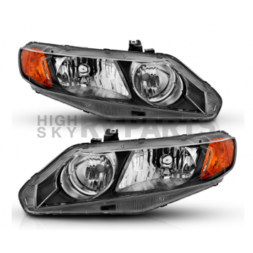 ANZO USA HONDA CIVIC 06-11 CRYSTAL HEADLIGHTS 4DR BLACK (OE TYPE REPLACEMENT) - 121547