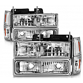 ANZO USA Headlight Assembly Rectangular Standard Beam Set Of 8 - 111506