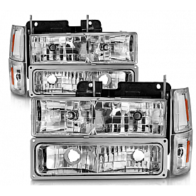 ANZO USA Headlight Assembly Rectangular Standard Beam Set Of 8 - 111506