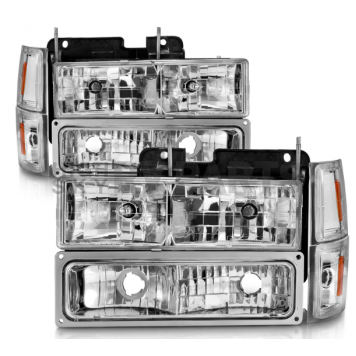 ANZO USA Headlight Assembly Rectangular Standard Beam Set Of 8 - 111506