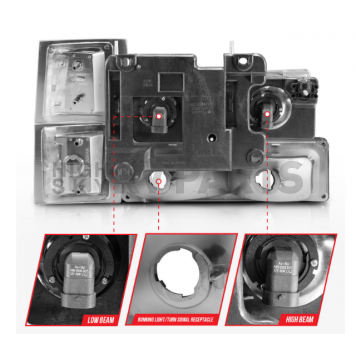 ANZO USA Headlight Assembly Rectangular Standard Beam Set Of 8 - 111506-2