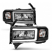 ANZO USA DODGE RAM CRYSTAL PLANK STYLE HEADLIGHTS BLACK - 111554