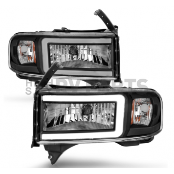 ANZO USA DODGE RAM CRYSTAL PLANK STYLE HEADLIGHTS BLACK - 111554