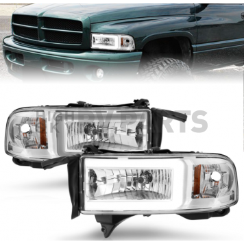 ANZO USA DODGE RAM CRYSTAL PLANK STYLE HEADLIGHTS CHROME - 111555-5