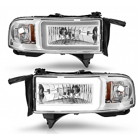 ANZO USA DODGE RAM CRYSTAL PLANK STYLE HEADLIGHTS CHROME - 111555