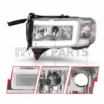 ANZO USA DODGE RAM CRYSTAL PLANK STYLE HEADLIGHTS CHROME - 111555-1
