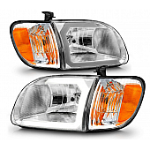 ANZO USA TOYOTA TUNDRA LED CRYSTAL PLANK STYLE HEADLIGHTS CHROME W/ CORNER LIGHTS 2PCS - 111580